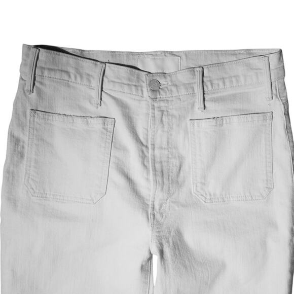 Mother Superior Womens 30 The Hustler Patch Pocket Flood Jeans Act Natural - Picture 2 of 7